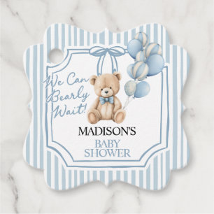 Blue Bear Baby Shower  Geschenkanhänger