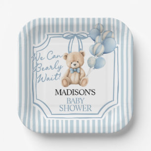 Blue Bear Baby Shower Pappteller