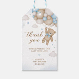 Blue Bear Balloons Baby Duwer Fevor Tags Geschenkanhänger