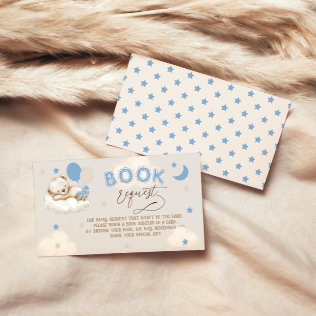 Blue Bear Balloons Boy Baby Showbücher für Baby Begleitkarte (Von Creator hochgeladen)