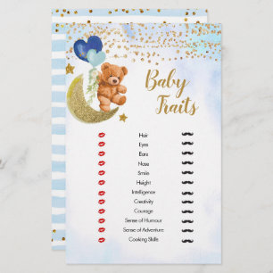 Blue Bearly Baby Tracks Games Shower