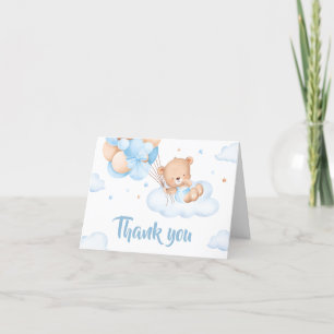 Blue Bearly Wait Clouds Baby Dusche Dankeskarte