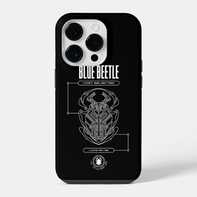 Blue Beetle Scarab Tech Graphic iPhone Hülle (Rückseite)