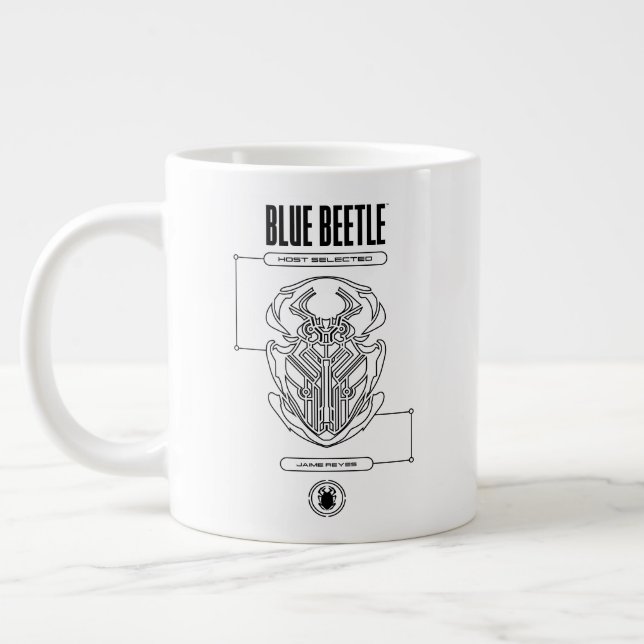 Blue Beetle Scarab Tech Graphic Jumbo-Tasse (Links)