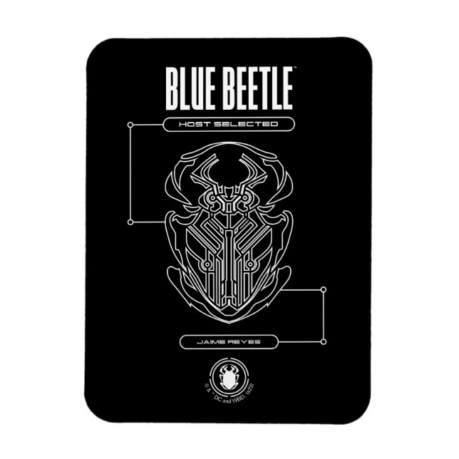 Blue Beetle Scarab Tech Graphic Magnet (Vertikal)