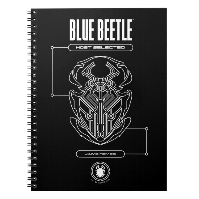Blue Beetle Scarab Tech Graphic Notizblock (Vorderseite)