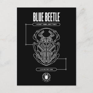 Blue Beetle Scarab Tech Graphic Postkarte