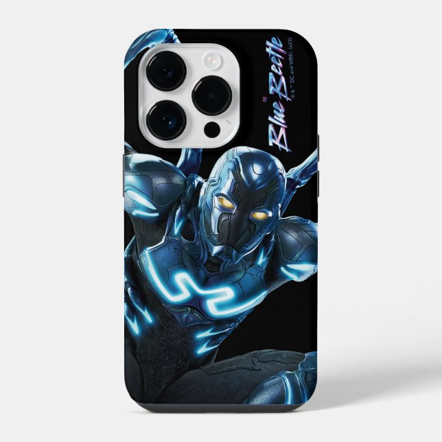 Blue Beetle springt Charakter Kunst iPhone Hülle (Rückseite)