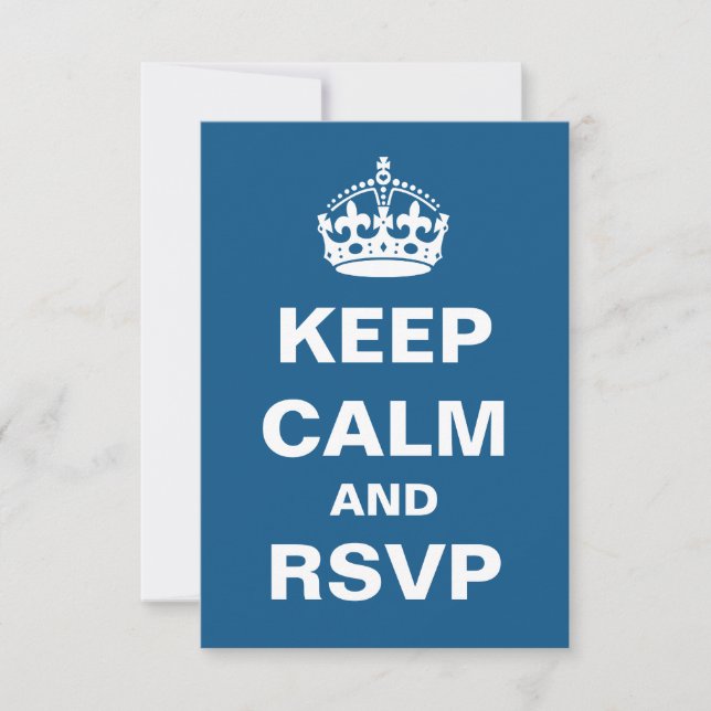 Blue Behalt Calm Wedding RSVP (Vorderseite)