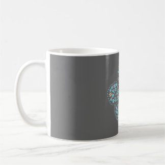Blue Beige Floral Bloom – Dark Grey Botanical Mode Kaffeetasse