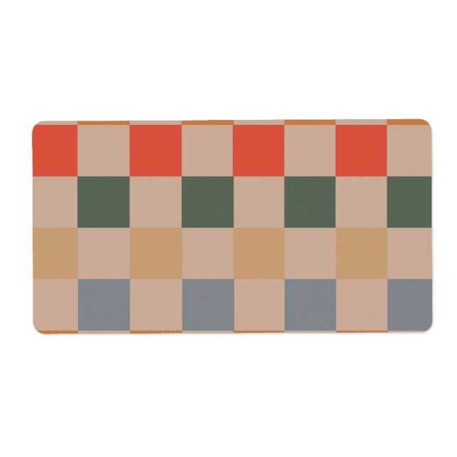 Blue Beige Orange Brown Checkered Gingham Pattern (Vorne)
