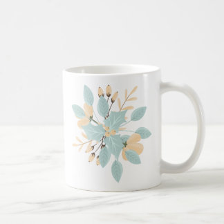 Blue Beige Pastel Winter Botanical Illustration Kaffeetasse