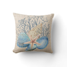 Blue Beige Seashells Starfish Coral Meereswelt Mus
