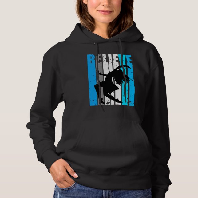 Blue Believe Motivational Girls Dance Retro Graphi Hoodie (Vorderseite)