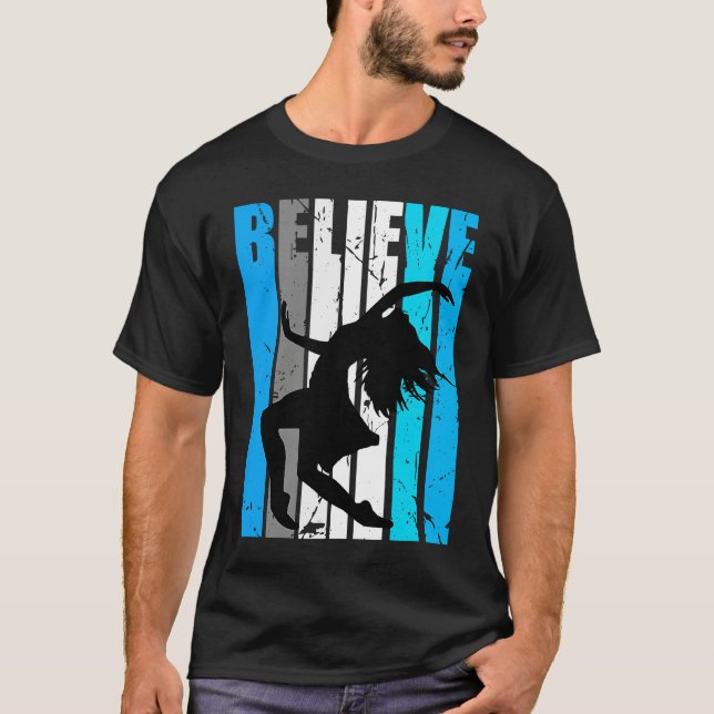 Blue Believe Motivational Girls Dance Retro Graphi T-Shirt (Vorderseite)