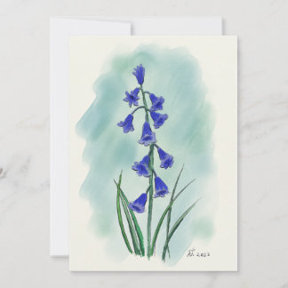 Blue Bell Aquarell Blume Feiertagskarte