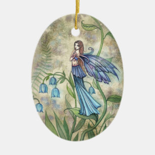 Blue Bell Blume Fairy Ornament