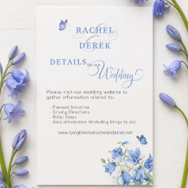 Blue Bellflower Wedding Details Umschließungskarte Begleitkarte