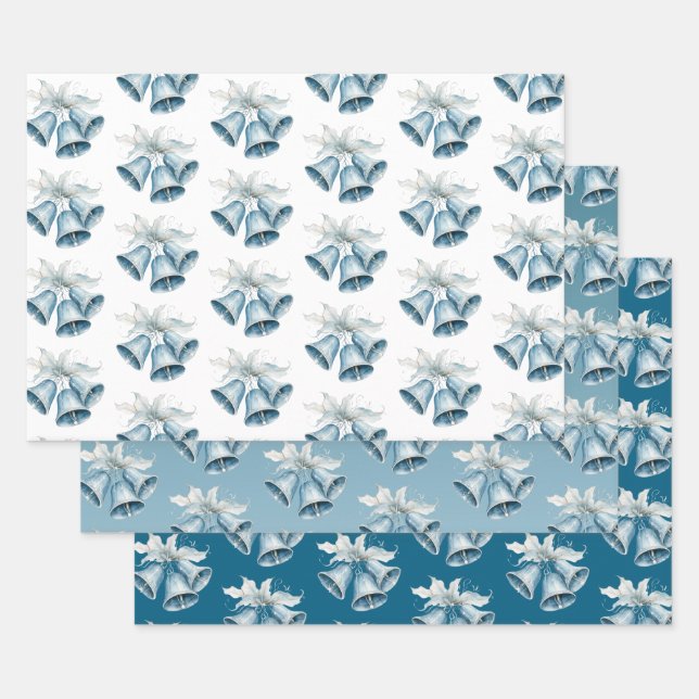 Blue Bells White Christmas Geschenkpapier Set (Set)