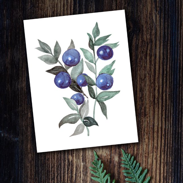 Blue Berries Obstbäume Kunstwerk Postkarte (Von Creator hochgeladen)