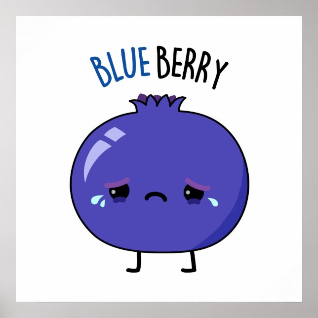 Blue Berry Funny Blueberry Pub Poster (Vorne)