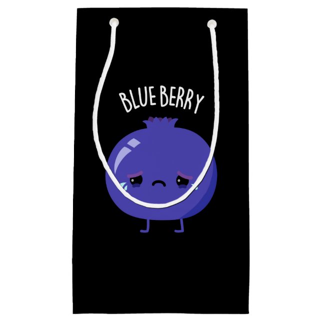 Blue Berry Funny Blueberry Pun Dark BG Kleine Geschenktüte (Vorderseite)