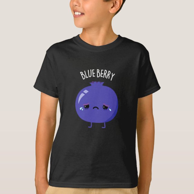Blue Berry Funny Blueberry Pun Dark BG T-Shirt (Vorderseite)