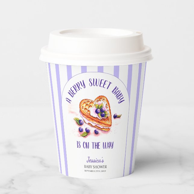 Blue Berry Sweet Fall Baby Dusche Pappbecher (Vorderseite)