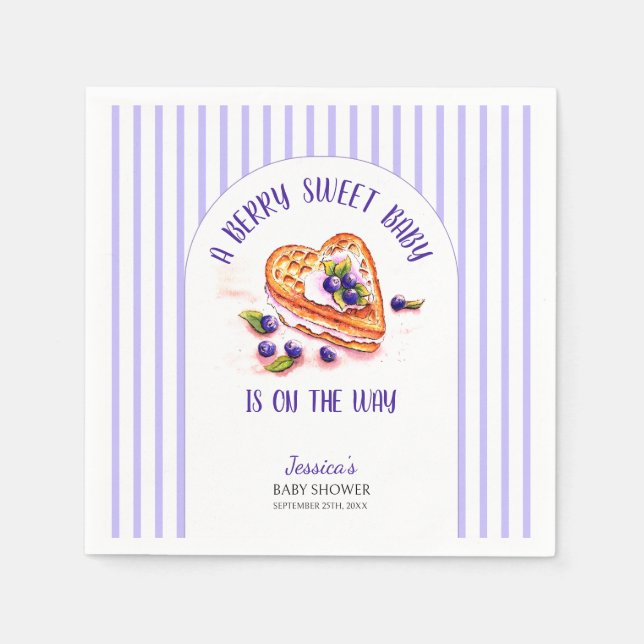 Blue Berry Sweet Fall Baby Dusche Serviette (Vorderseite)