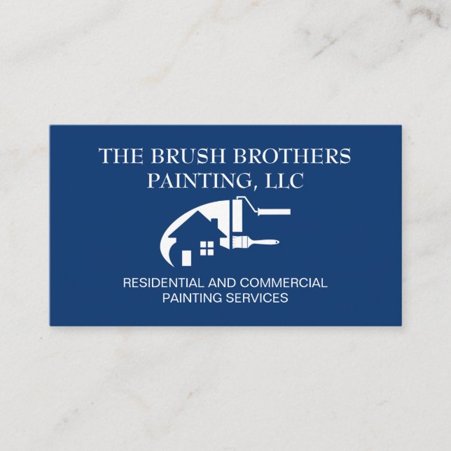 Blue Beruflich House Painter Business Card Visitenkarte (Vorderseite)