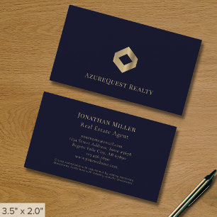 Blue Beruflich Luxury Gold Logo Visitenkarte