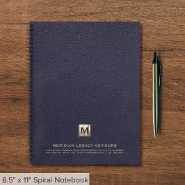 Blue Beruflich Luxury Initial Logo Notebook Notizbuch