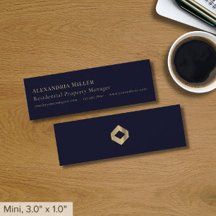 Blue Beruflich Luxury Logo Mini Visitenkarte