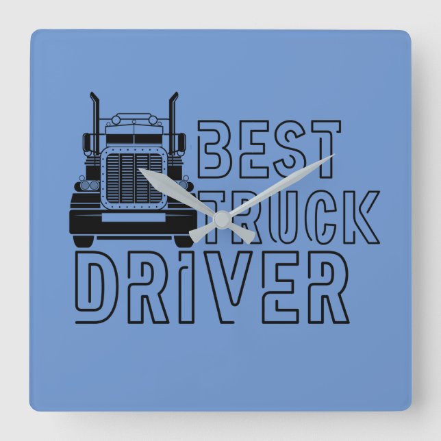 Blue Best Truck Driver Carrier Quadratische Wanduhr (Vorderseite)