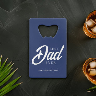 Blue "Best Vater Ever Custom Foto" Geldbeutel Flaschenöffner