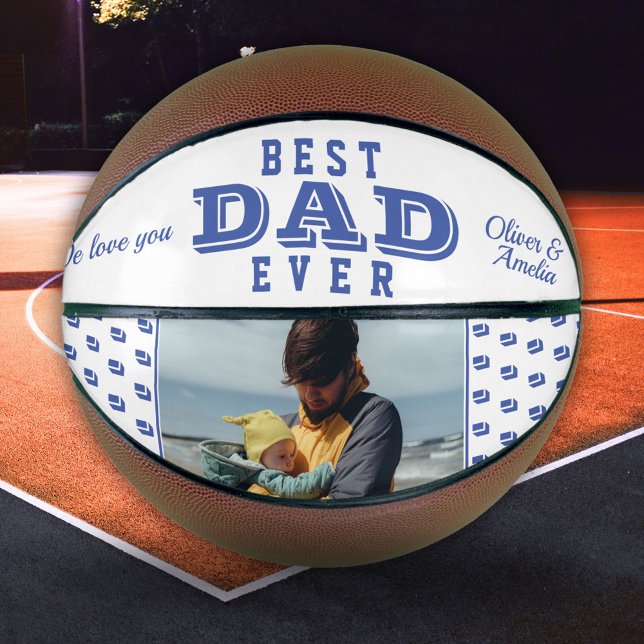 Blue Best Vater je Father Typografy Foto Basketbal Basketball (Von Creator hochgeladen)