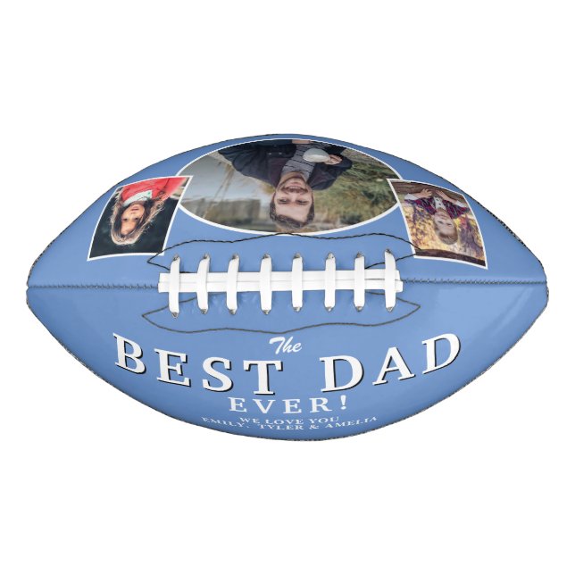 Blue Best Vater Vater 3 Foto Collage Football (Vorderseite)