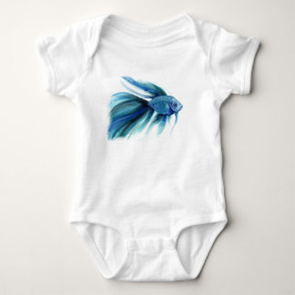 Blue Betta Fish Baby Strampler