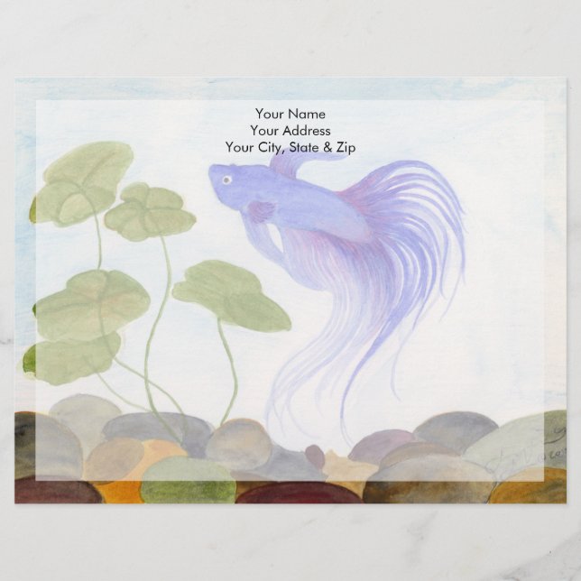 Blue Betta Fish Briefkopf (Vorderseite)