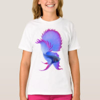 Blue Betta Fish Kids Ringer T - Shirt