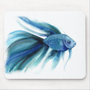 Blue Betta Fish Mousepad