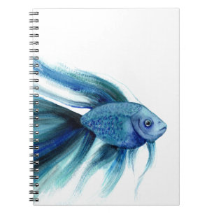 Blue Betta Fish Notizblock