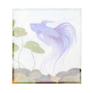 Blue Betta Fish Notizblock