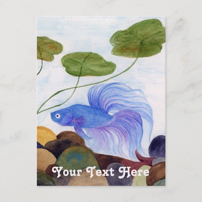 Blue Betta Fish Postcard Postkarte (Vorderseite)