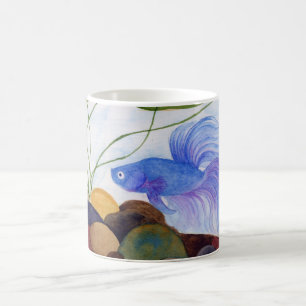 Blue Betta Fish Tasse