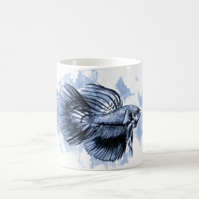 Blue Betta Fish Tasse (Mittel)