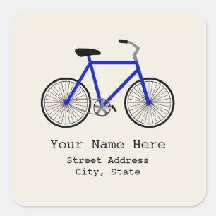 Blue Bicycle Address Aufkleber