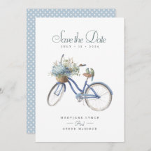 Blue Bicycle Bohemisch Floral Watercolor Wedding
