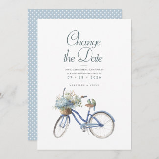 Blue Bicycle Bohemisch Watercolor Wedding Save The Date