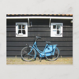 Blue Bicycle Dutch House in Holland Postcard Postkarte